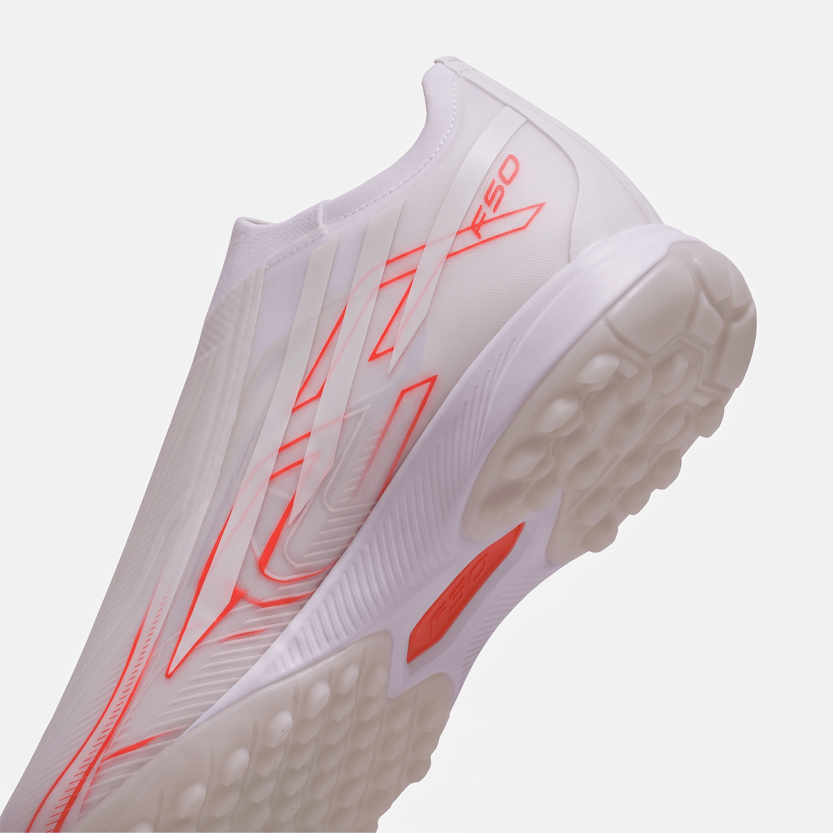F50 Laceless TF White / Cloud White / Solar Red - Elite Boots