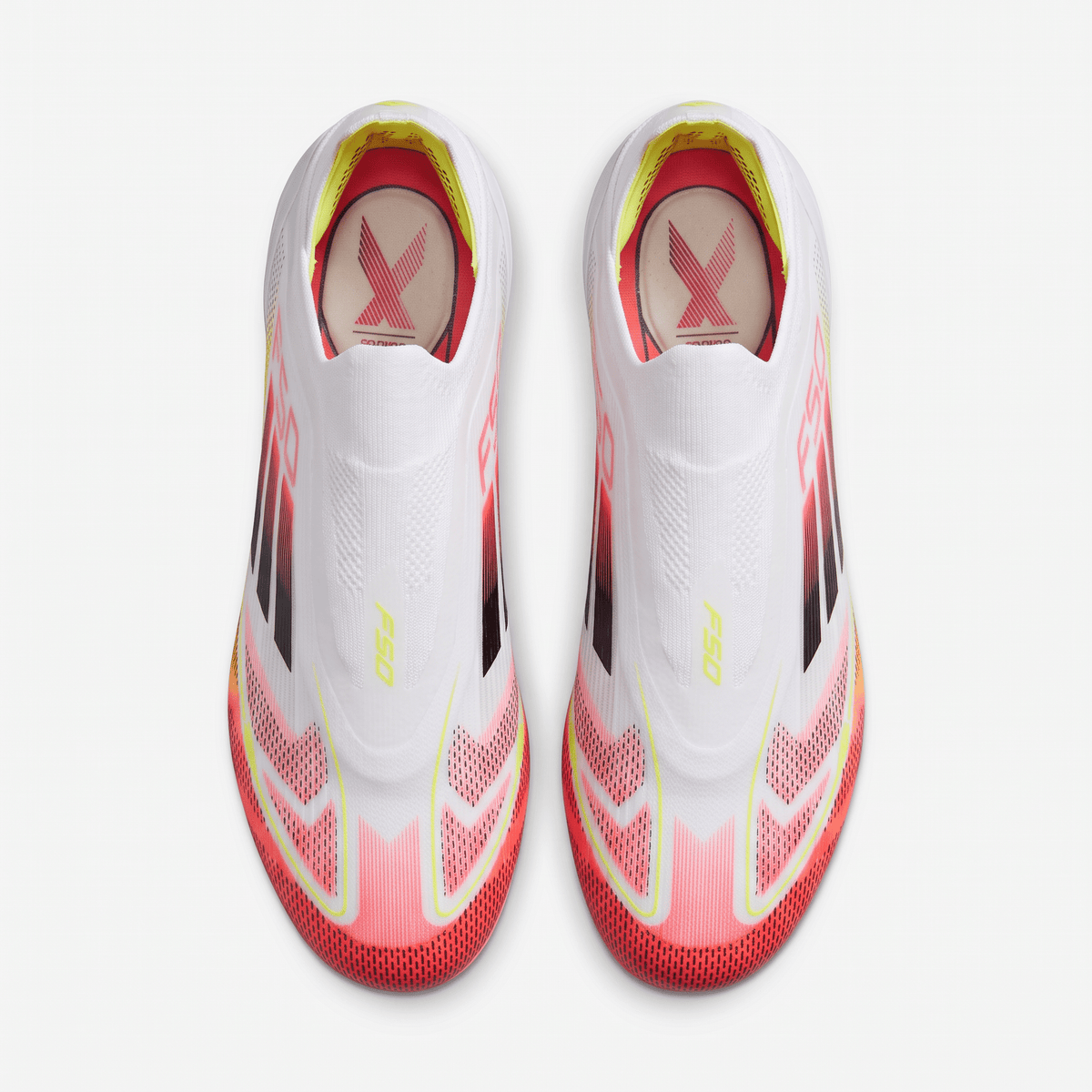 F50 Laceless FG Footwear White / Core Black / Solar Yellow - Elite Boots