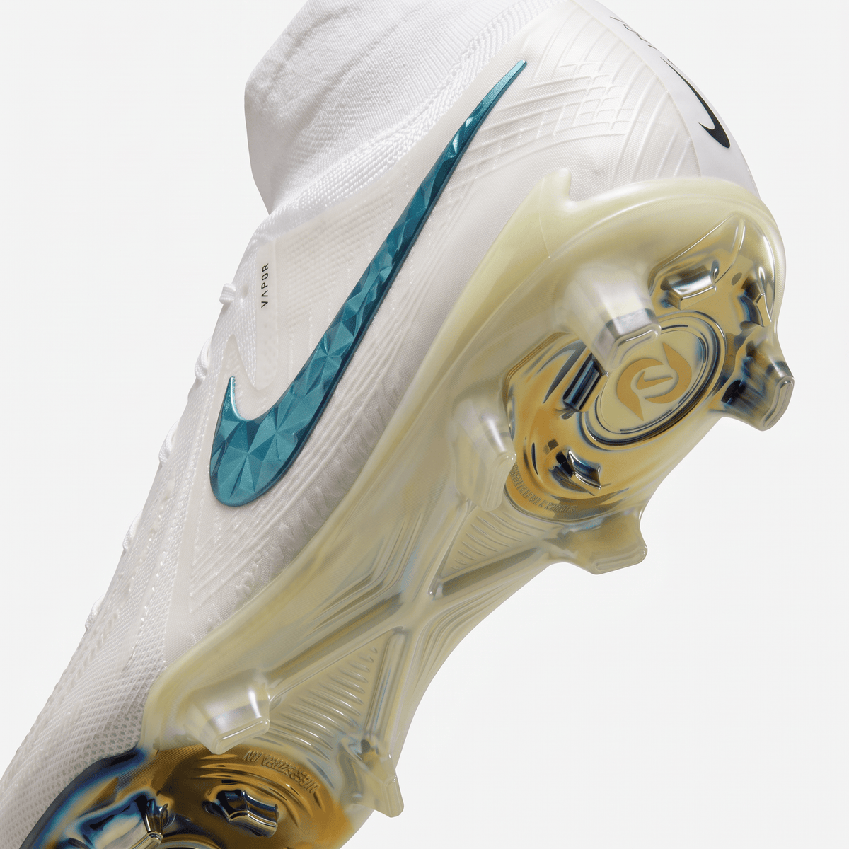 Phantom Luna II FG White / Metallic Gold Coin / Teal Blue / Black - Elite Boots