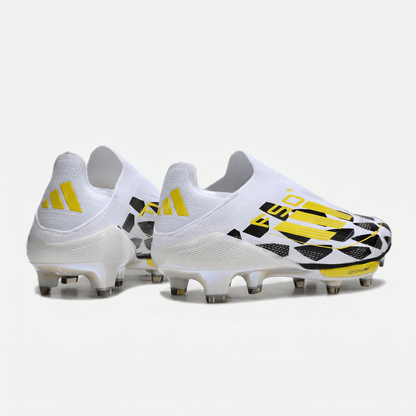 F50 LL Laceless White / Core Black / Solar Yellow - Elite Boots