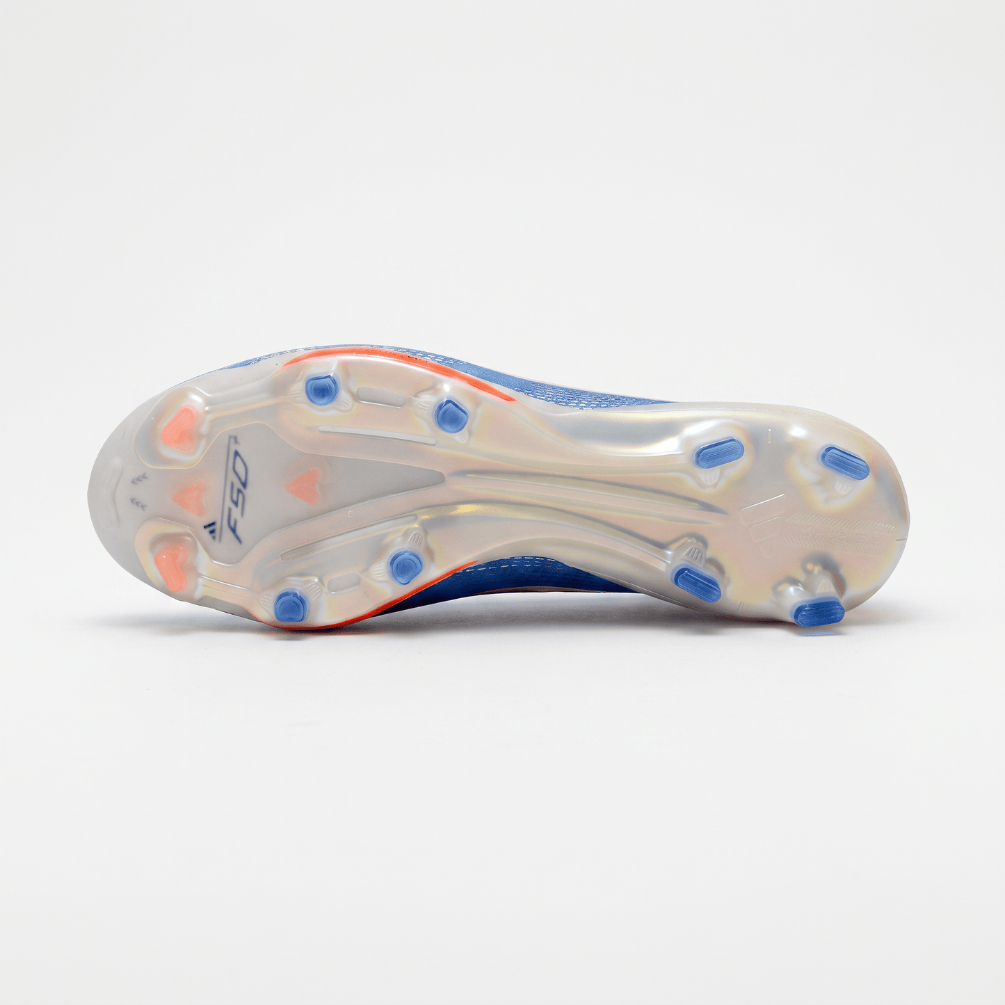 F50 Laceless FG Footwear White / Solar Blue / Solar Red - Elite Boots