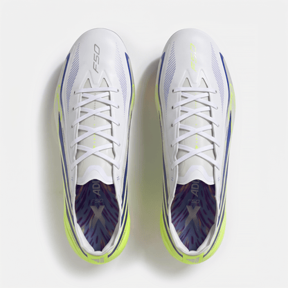 F50 Hyperfast Pro FG Footwear White / Lucid Blue / Solar Yellow - Elite Boots