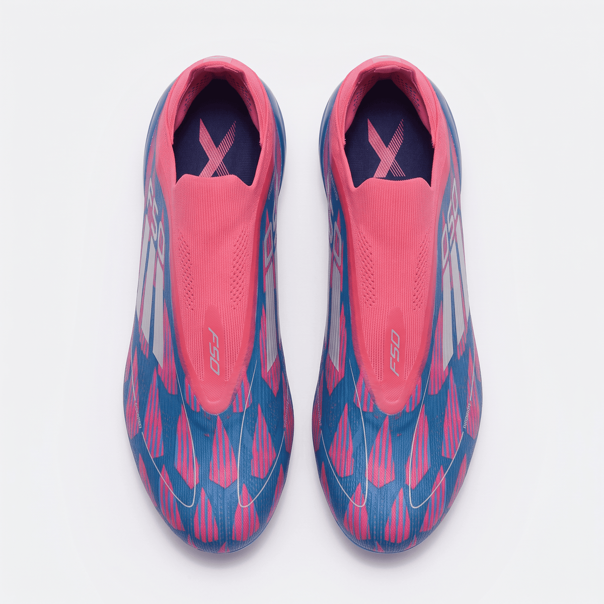 F50 Laceless FG Solar Blue / Footwear White / Solar Pink - Elite Boots