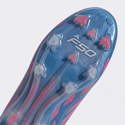 F50 Laceless FG Solar Blue / Footwear White / Solar Pink - Elite Boots