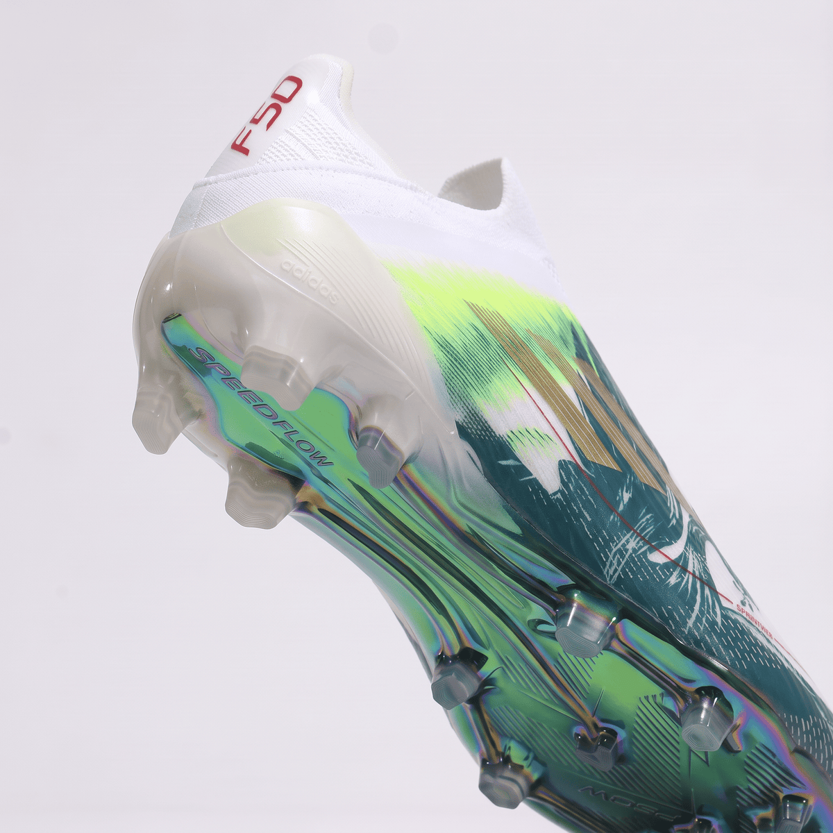 F50+ Laceless FG Gold Metallic / Dark Green / Lucid Lemon - Elite Boots