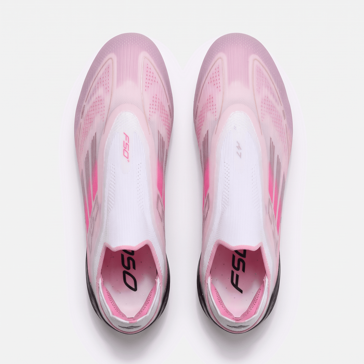 F50 Laceless FG Clear Pink / Purple Glow / Light Pink - Elite Boots