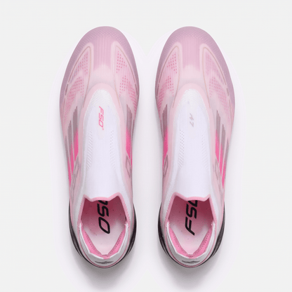 F50 Laceless FG Clear Pink / Purple Glow / Light Pink - Elite Boots
