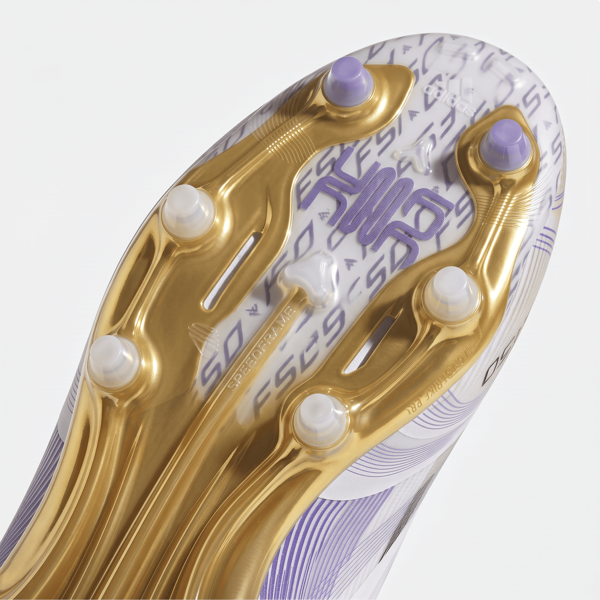 F50+ Laced FG White / Purple Glow / Gold Metallic / Core Black - Elite Boots
