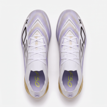 F50+ Laced FG White / Purple Glow / Gold Metallic / Core Black - Elite Boots