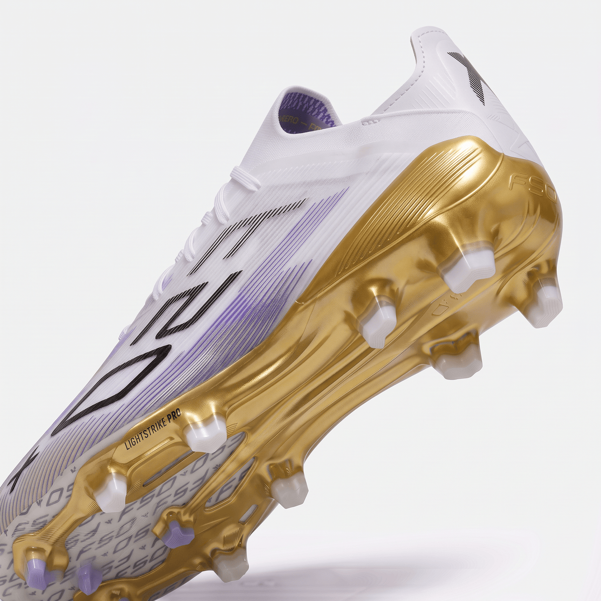 F50+ Laced FG White / Purple Glow / Gold Metallic / Core Black - Elite Boots