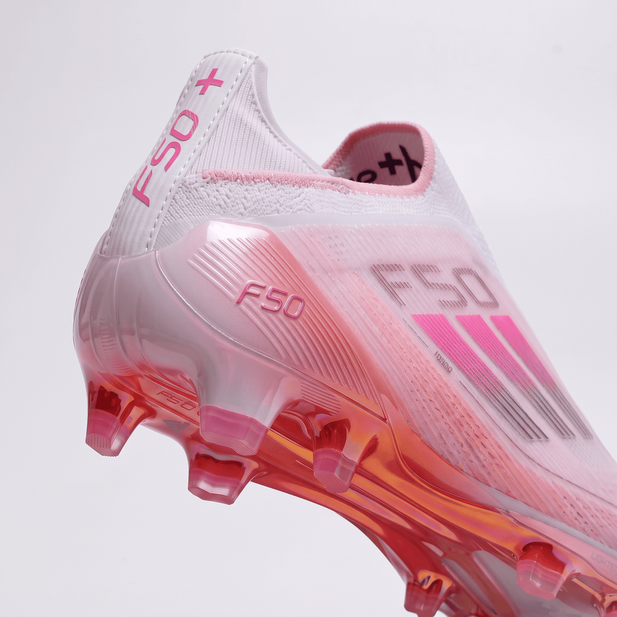 F50 Laceless FG Clear Pink / Purple Glow / Light Pink - Elite Boots