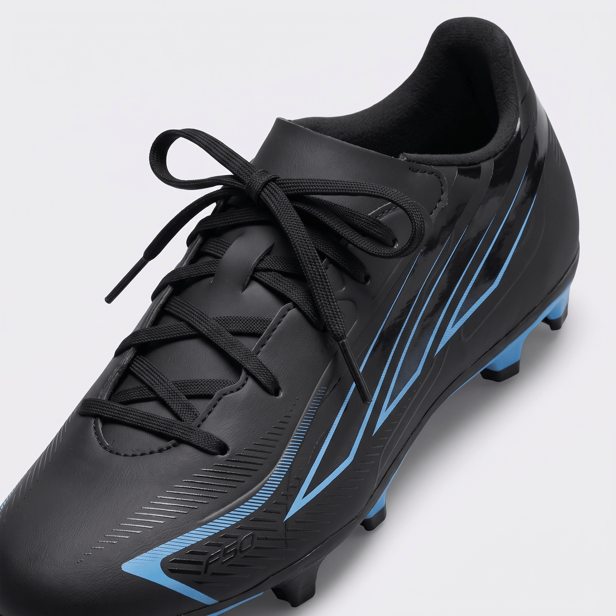 F50 Hyperfast Club Velcro Flexible Ground Core Black / Lucid Ray Blue - Elite Boots