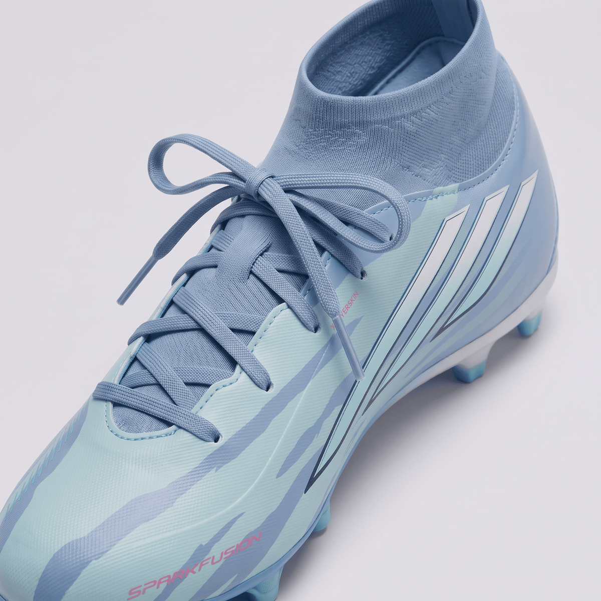 F50 Sparkfusion League Mid Cut Semi Blue Burst / Almost Blue / Dusky Petrol - Elite Boots