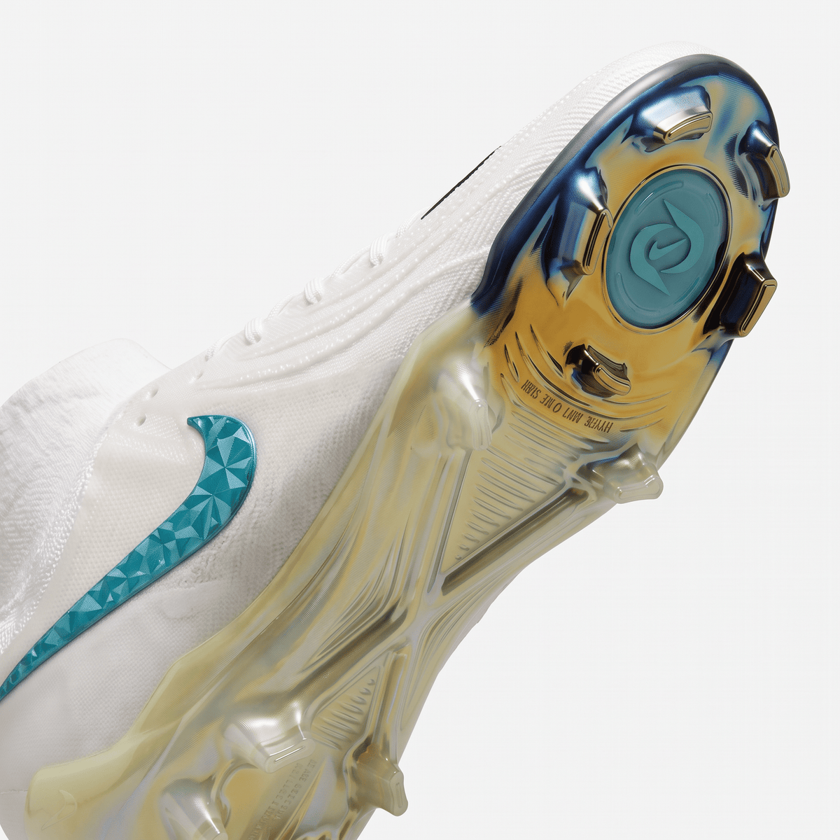 Phantom Luna II FG White / Metallic Gold Coin / Teal Blue / Black - Elite Boots