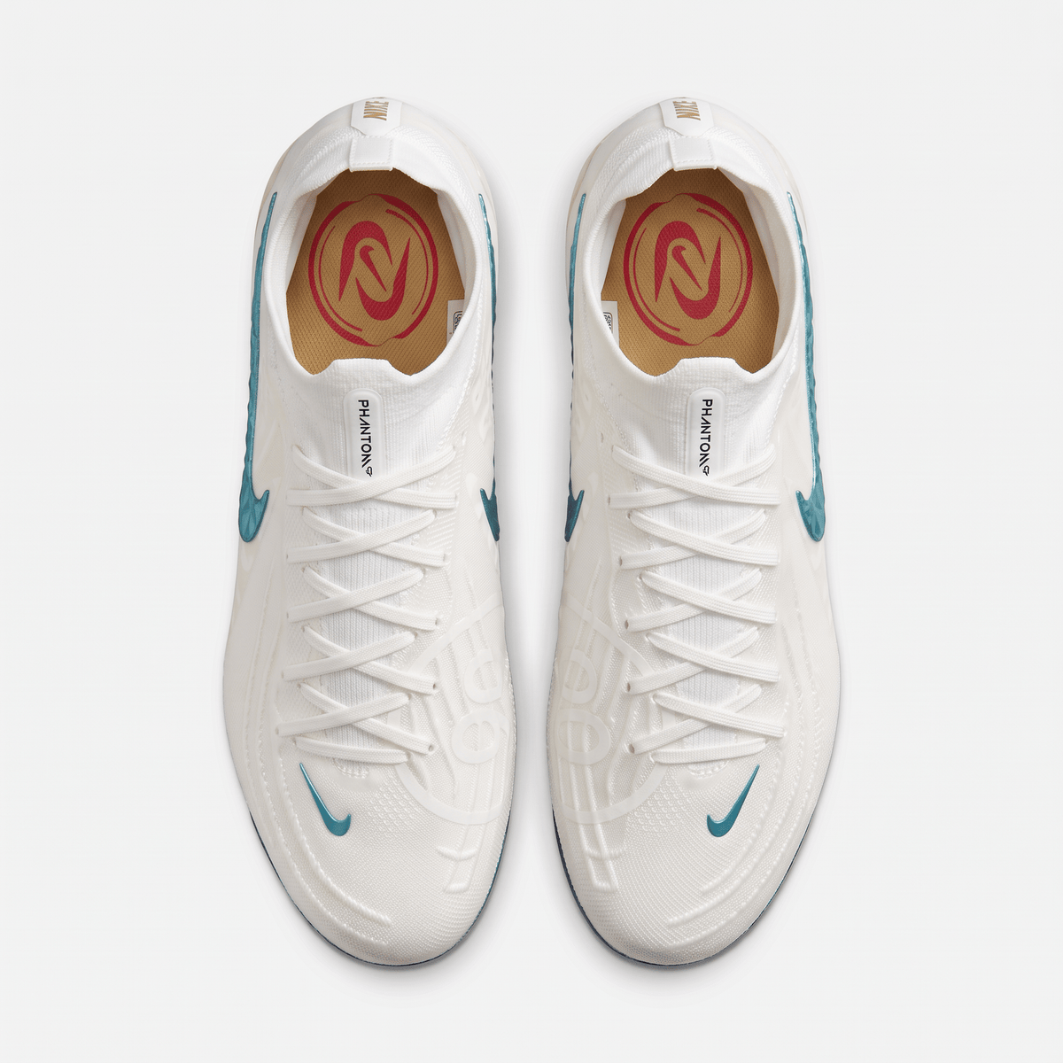 Phantom Luna II FG White / Metallic Gold Coin / Teal Blue / Black - Elite Boots