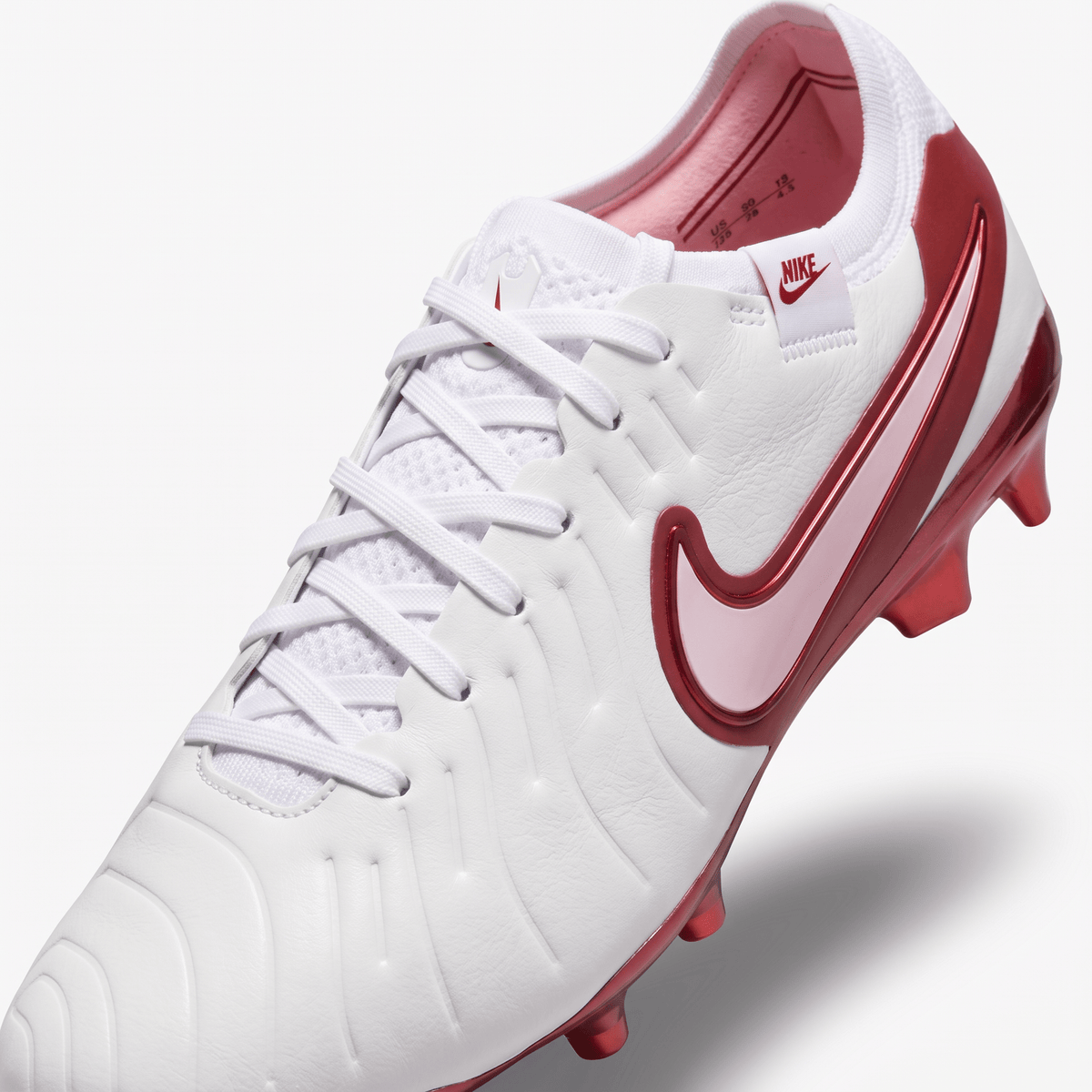Tiempo Legend 10 FG White / Metallic Crimson / Light Pink - Elite Boots