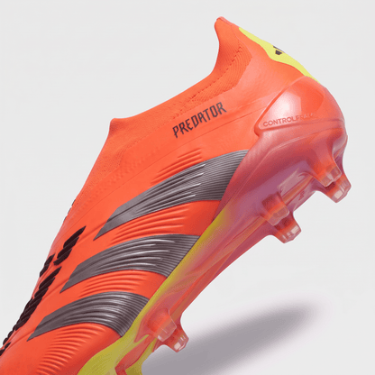Predator Laceless FG Solar Red / Black / Solar Yellow - Elite Boots