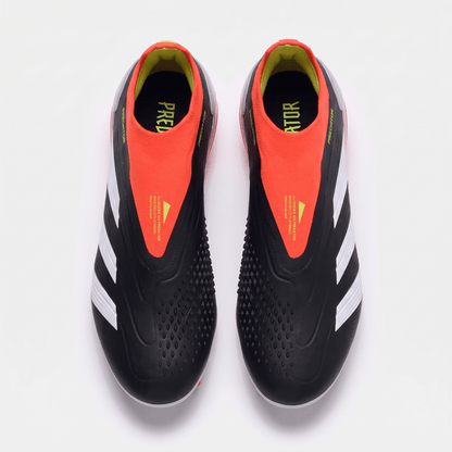 Predator 24 Laceless FG Core Black / Cloud White / Solar Red - Elite Boots