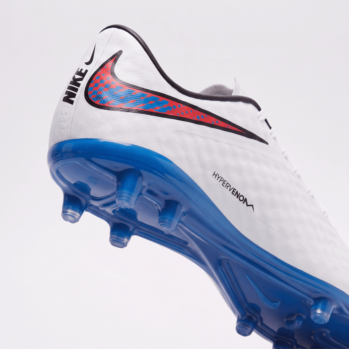 Hypervenom Phantom Premium FG White / Total Crimson / Blue - Elite Boots