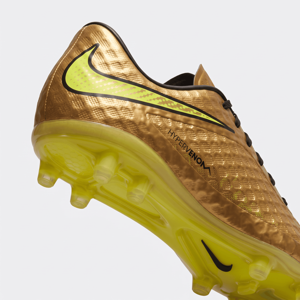 Hypervenom Phantom Premium FG Metallic Gold Coin / Volt / Black - Elite Boots