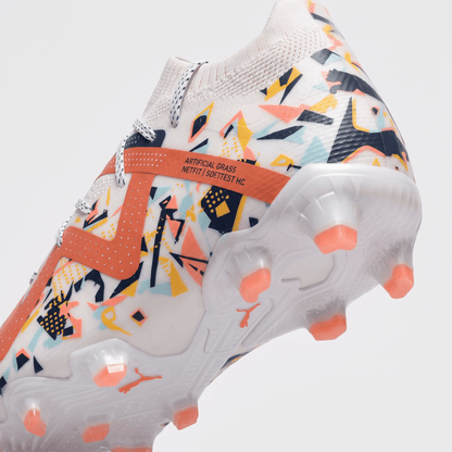 Future 7 Ultimate FG/AG White / Club Navy / Fluro Yellow / Sunset Glow - Elite Boots