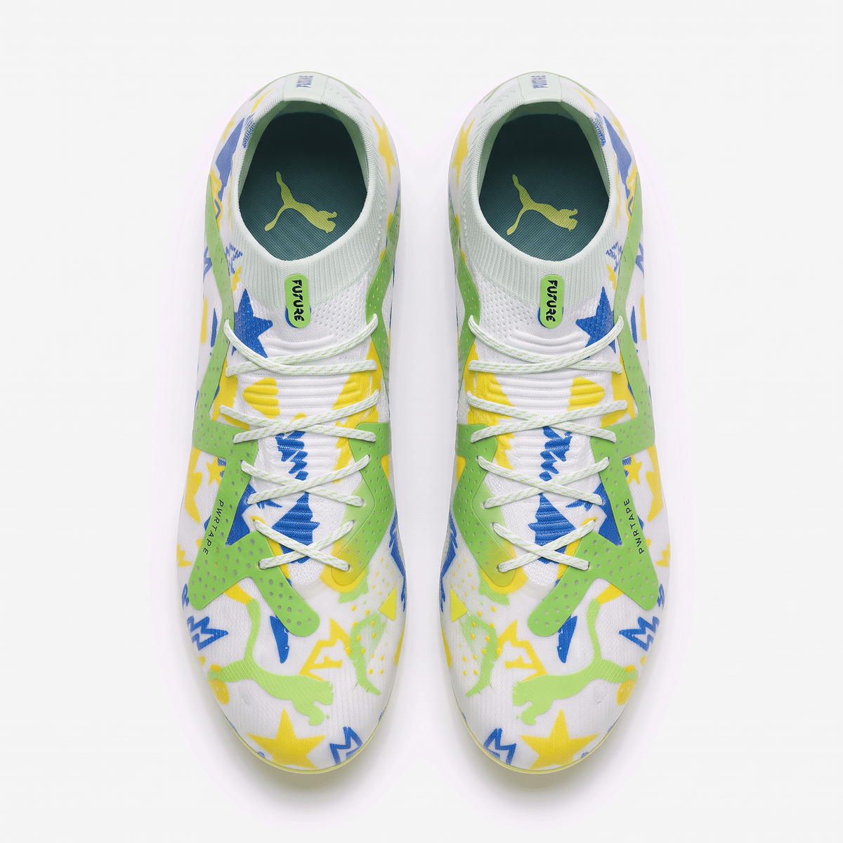 Future 7 Ultimate FG/AG White / Racing Blue / Lemon Meringue / Parakeet Green - Elite Boots