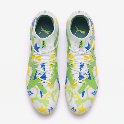 Future 7 Ultimate FG/AG White / Racing Blue / Lemon Meringue / Parakeet Green - Elite Boots