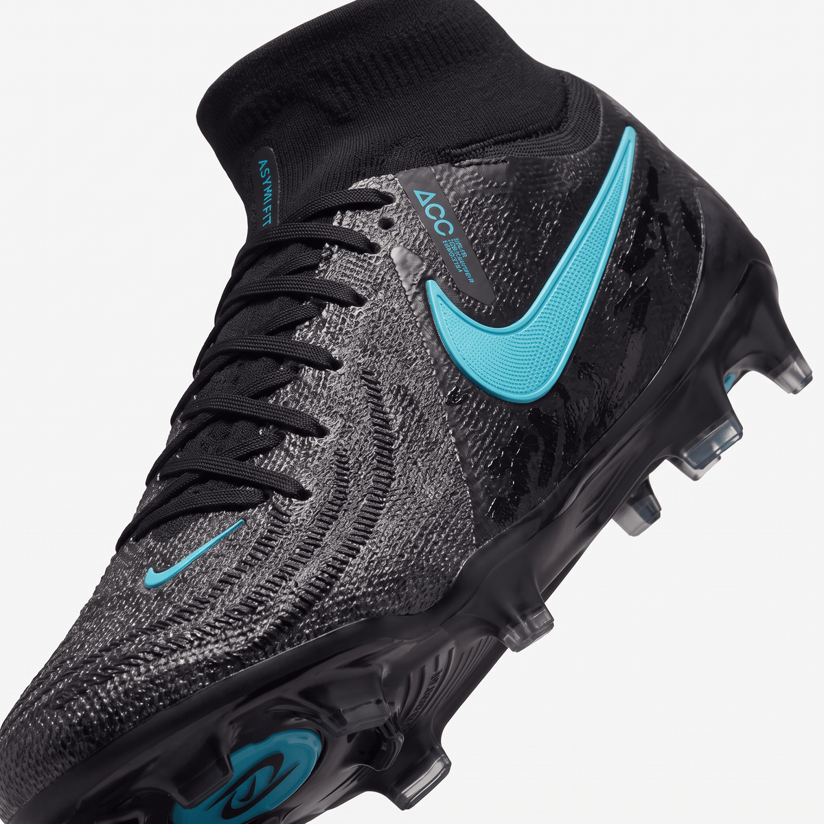 Phantom Luna 2 FG Black / Dark Smoke Grey / Hyper Turquoise - Elite Boots