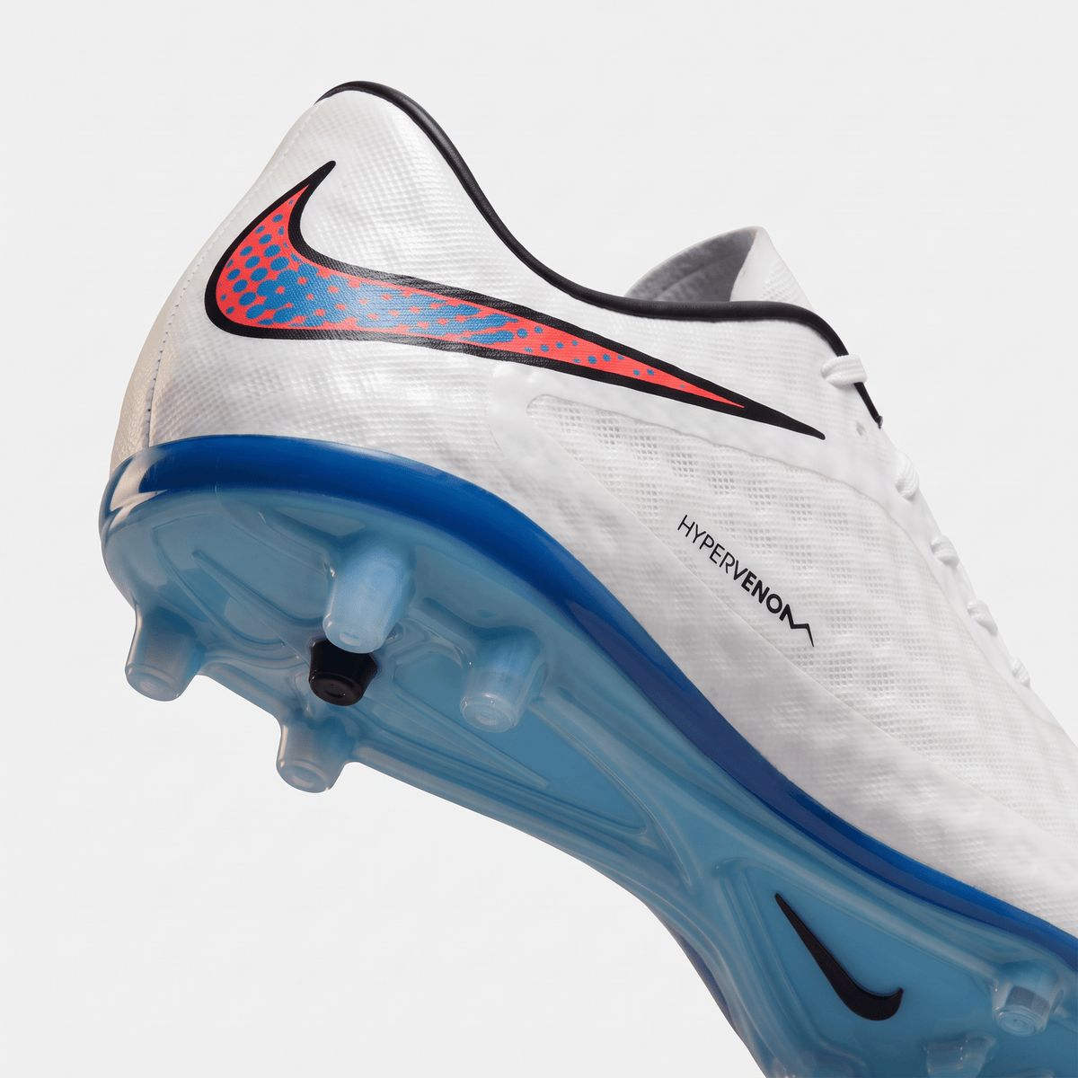Hypervenom Phantom I FG White / Blue Lagoon / Crimson / Black - Elite Boots