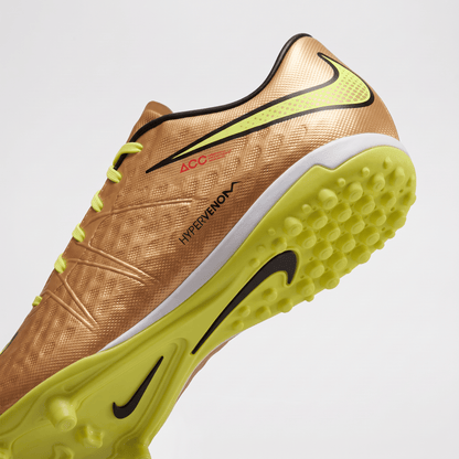 Hypervenom Phelon TF Metallic Gold Coin / Black / Volt - Elite Boots