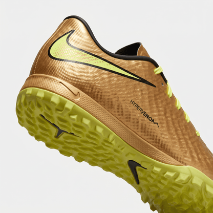 Hypervenom Phelon TF Metallic Gold Coin / Black / Volt - Elite Boots