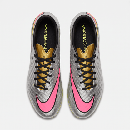 Hypervenom Phantom FG Chrome / Hyper Pink / Metallic Gold Coin / Black - Elite Boots
