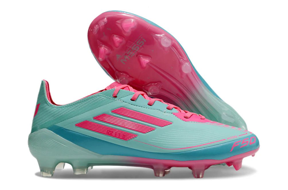 F50 Laced Elite FG Pink/Light Blue Messi - Elite Boots