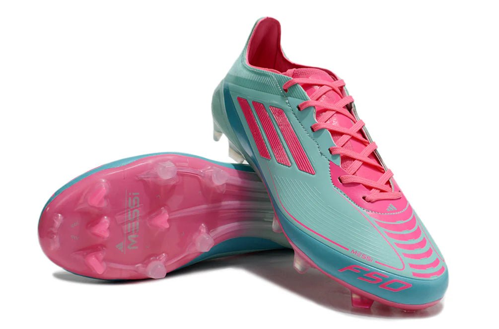 F50 Laced Elite FG Pink/Light Blue Messi - Elite Boots