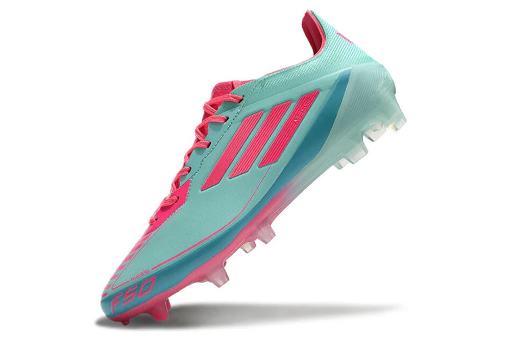 F50 Laced Elite FG Pink/Light Blue Messi - Elite Boots