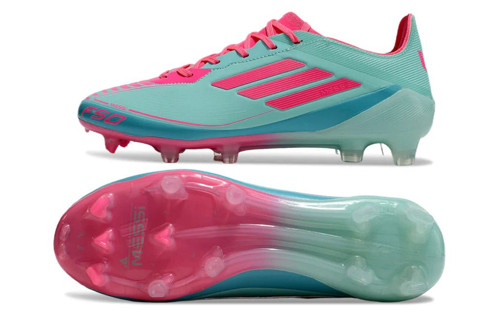 F50 Laced Elite FG Pink/Light Blue Messi - Elite Boots