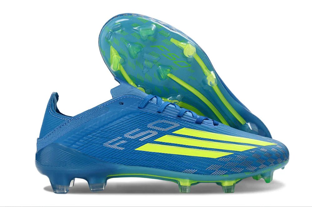 F50 Laced Elite FG Solar Yellow/Lucid Ray Blue - Elite Boots