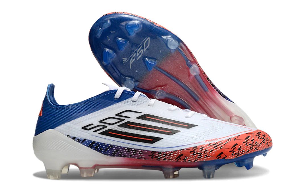 F50 Laced Elite FG White/Blue - Elite Boots