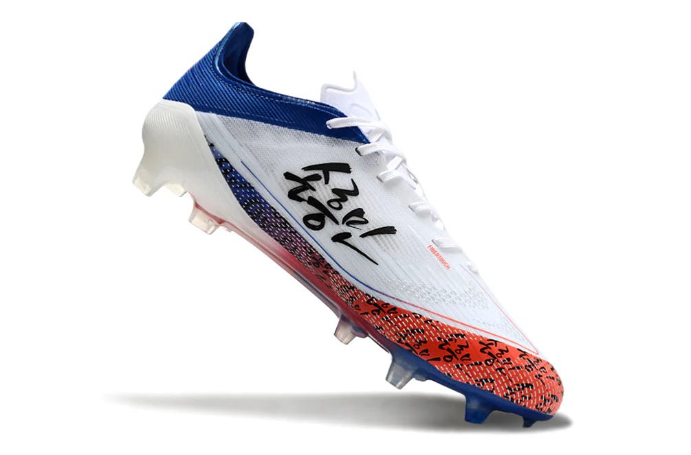 F50 Laced Elite FG White/Blue - Elite Boots