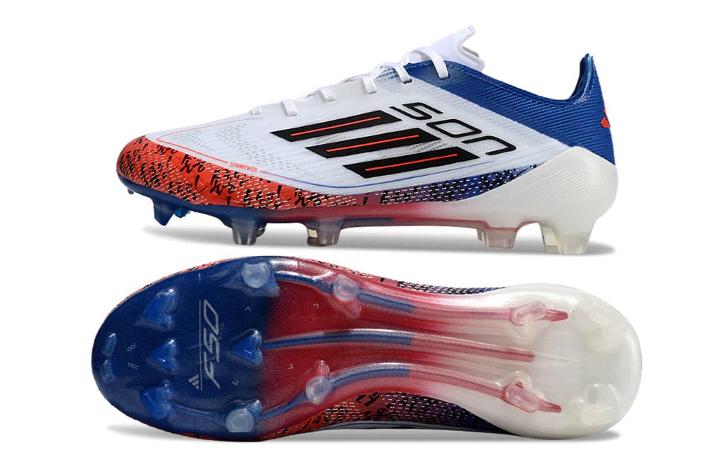 F50 Laced Elite FG White/Blue - Elite Boots