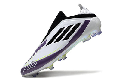 F50 Laceless Elite FG White/Black - Elite Boots