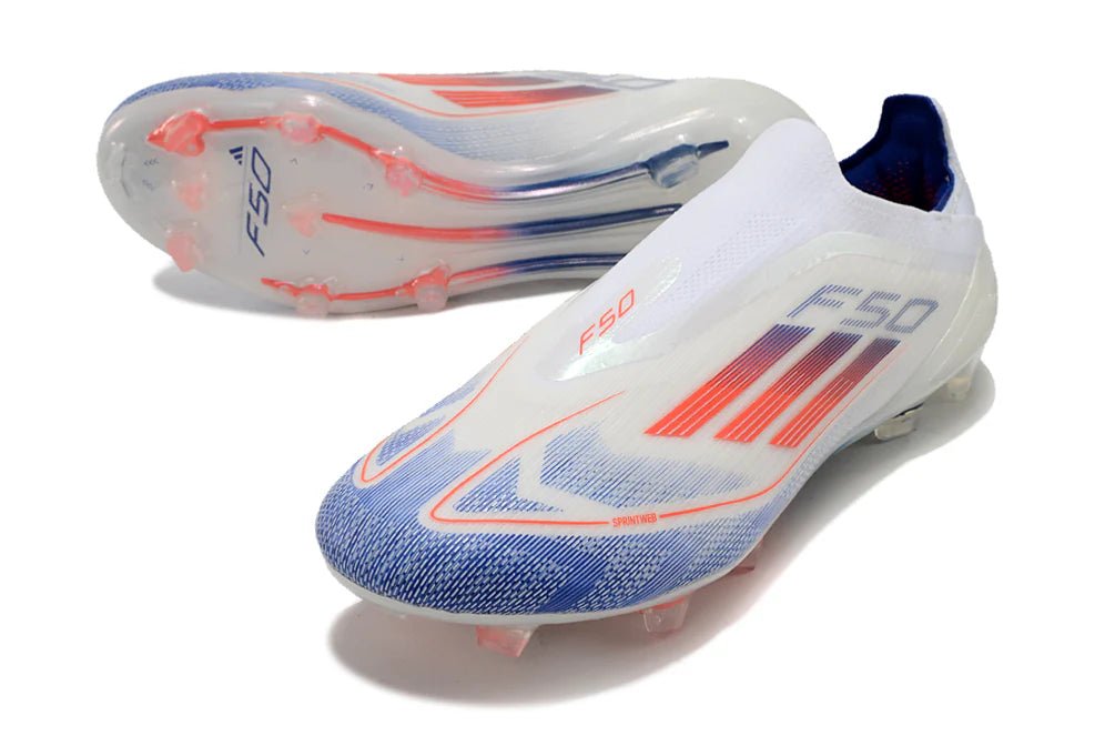 F50 Laceless Elite FG White/Orange Advancement - Elite Boots