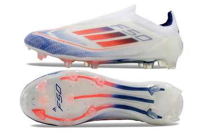 F50 Laceless Elite FG White/Orange Advancement - Elite Boots