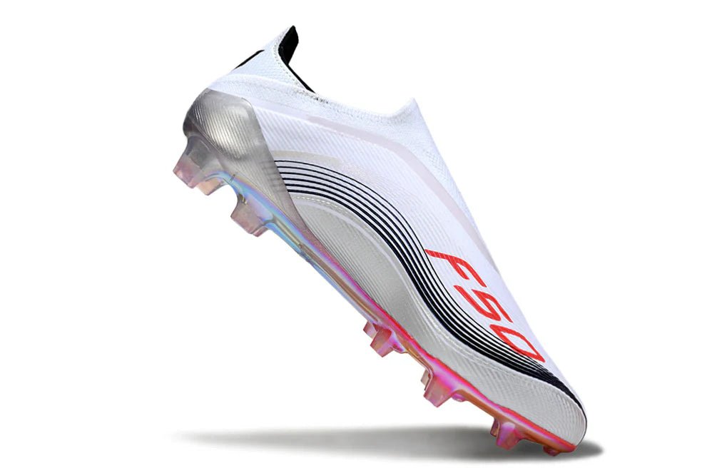 F50 Laceless Elite FG White/Orange Messi - Elite Boots