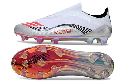 F50 Laceless Elite FG White/Orange Messi - Elite Boots
