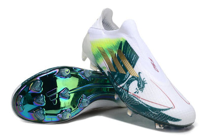 F50 Laceless Elite FG Salah White/Green - Elite Boots