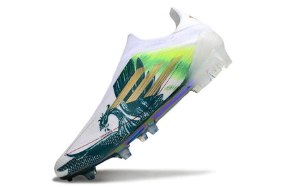 F50 Laceless Elite FG Salah White/Green - Elite Boots