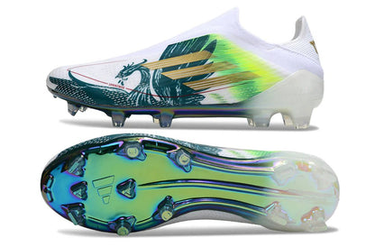 F50 Laceless Elite FG Salah White/Green - Elite Boots