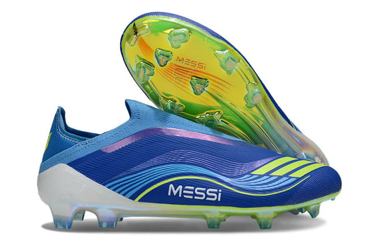 F50 Laceless Elite FG Royal Blue/Solar Yellow Messi - Elite Boots