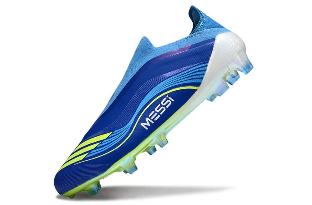 F50 Laceless Elite FG Royal Blue/Solar Yellow Messi - Elite Boots